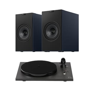 Kef Coda Wireless blå + Rega planar 1