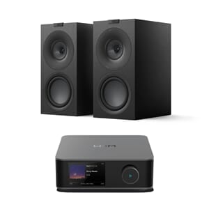 Kef Q Concerto Sort + Wiim Amp Ultra