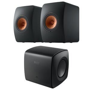 KEF LS50 Wireless II Carbon Black + KEF KC62 sort