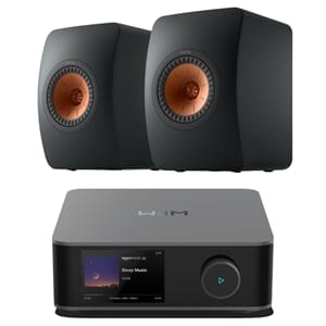 Kef LS50 Meta Carbon Sort + Wiim Amp Ultra