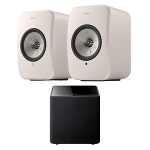 Kef LSX LT hvit + Kef Kube 8