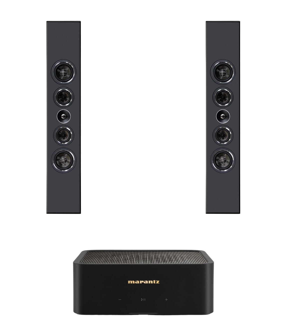 PSB PWM2 Vegghøyttaler Sort + Marantz model M1 - Bergen HiFi