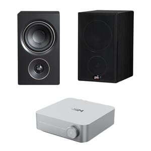 Wiim Amp Sølv + PSB Alpha P3 sort